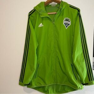 2012 SEATTLE SOUNDERS Soccer FC Adidas Climaproof Hooded Rain Jacket sz XL